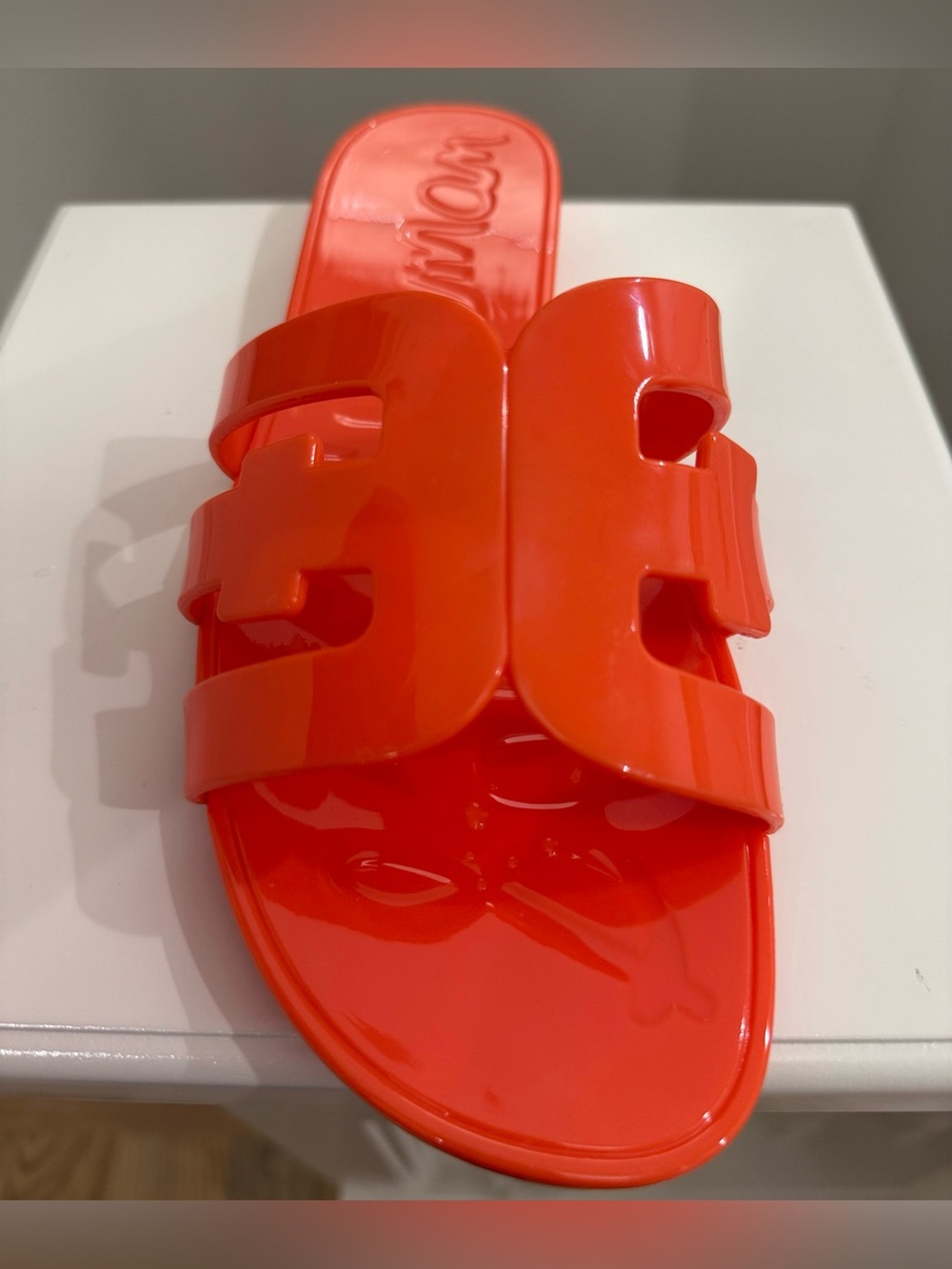 Sam Edelman Bay Jelly Slide Sandals | Neon Orange | Women’s Size 9 - Picture 5 of 6